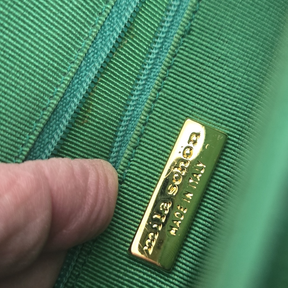 Mila Schon Emerald Green Shoulder Bag Made In Italy - Picture 4 of 8